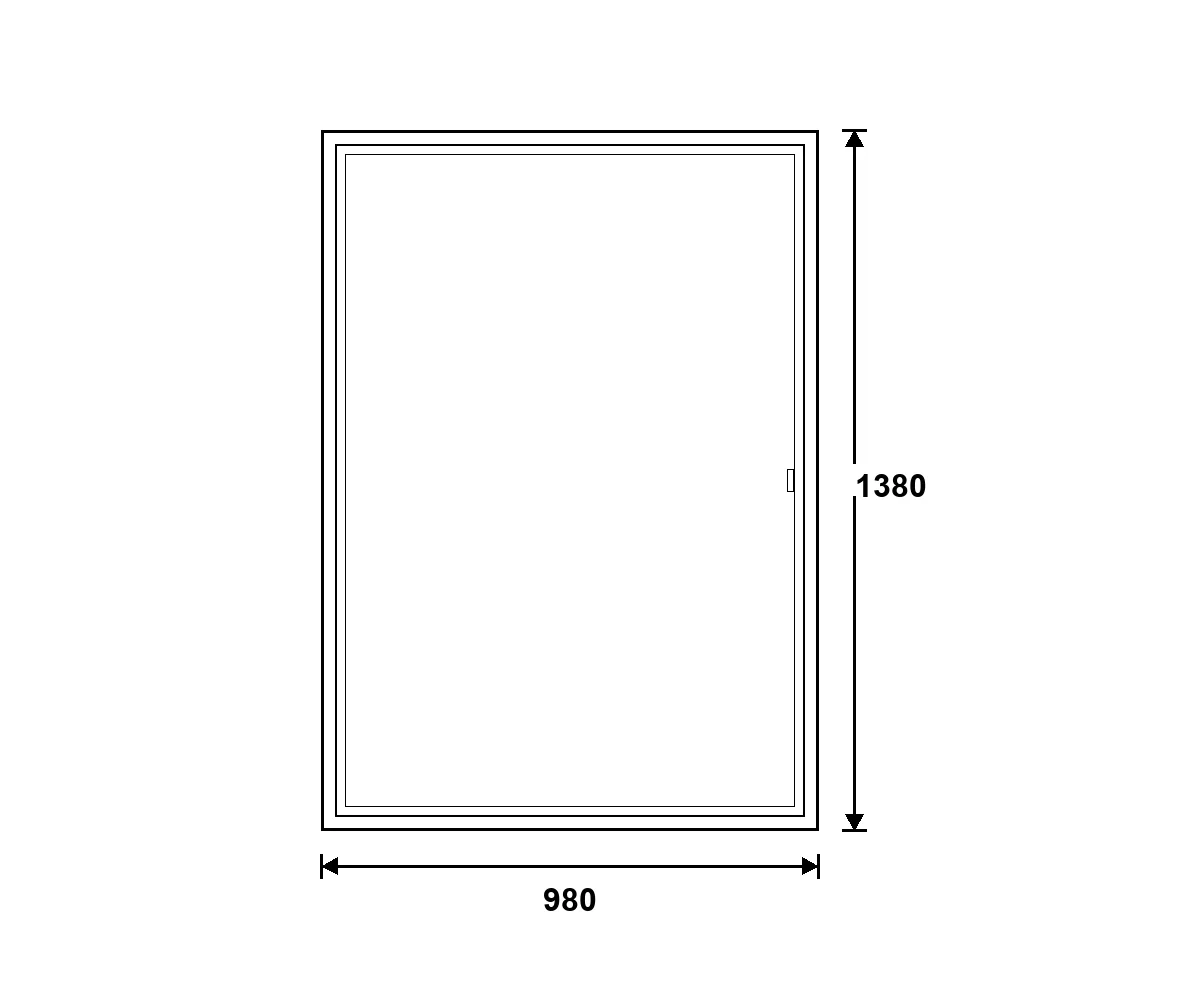 DM műanyag ablak – egyszárnyú bukó-nyíló (2 rétegű) 980×1380 mm