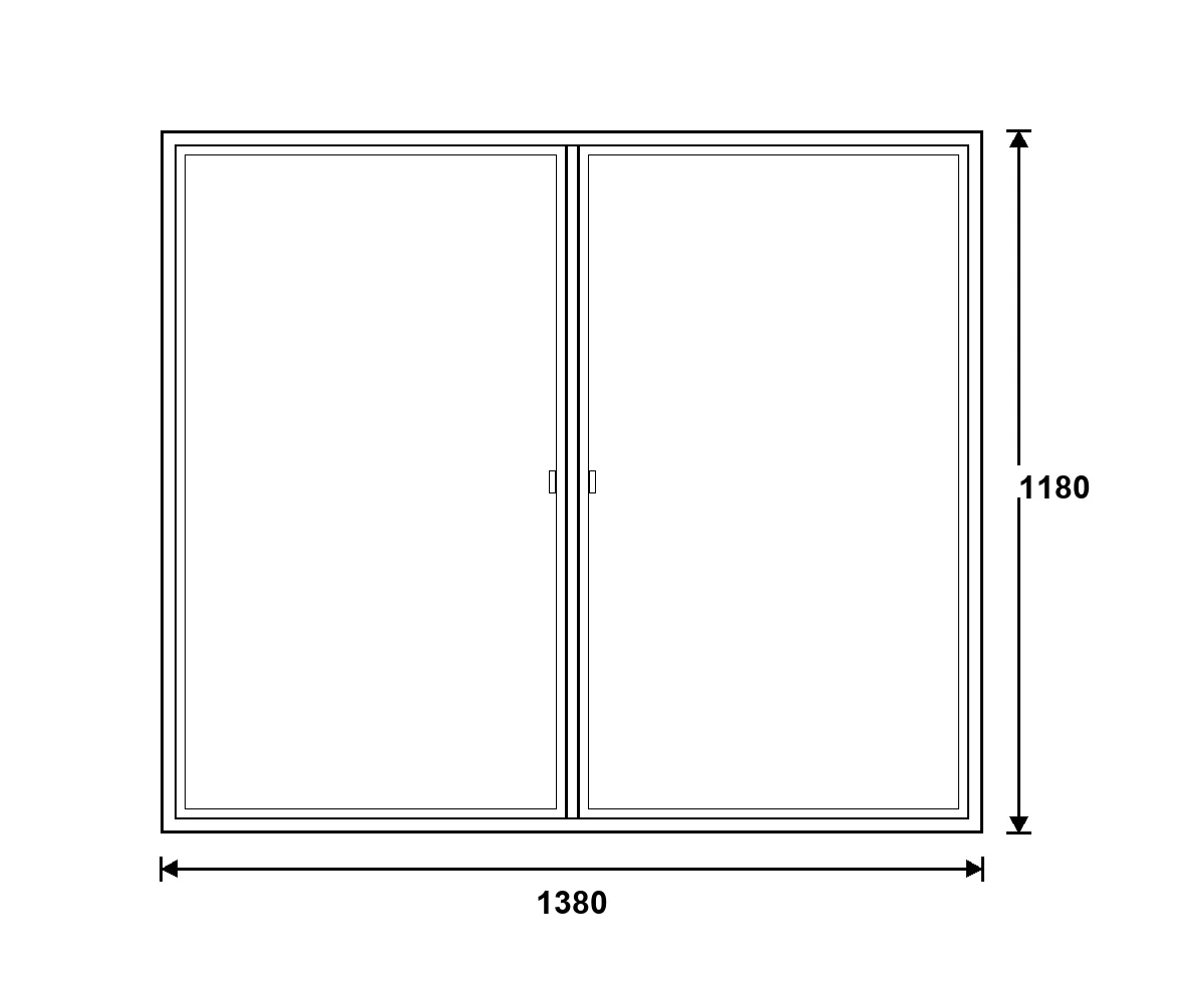 DM műanyag ablak – tokosztott bukó-nyíló (2 rétegű) 1380×1180 mm
