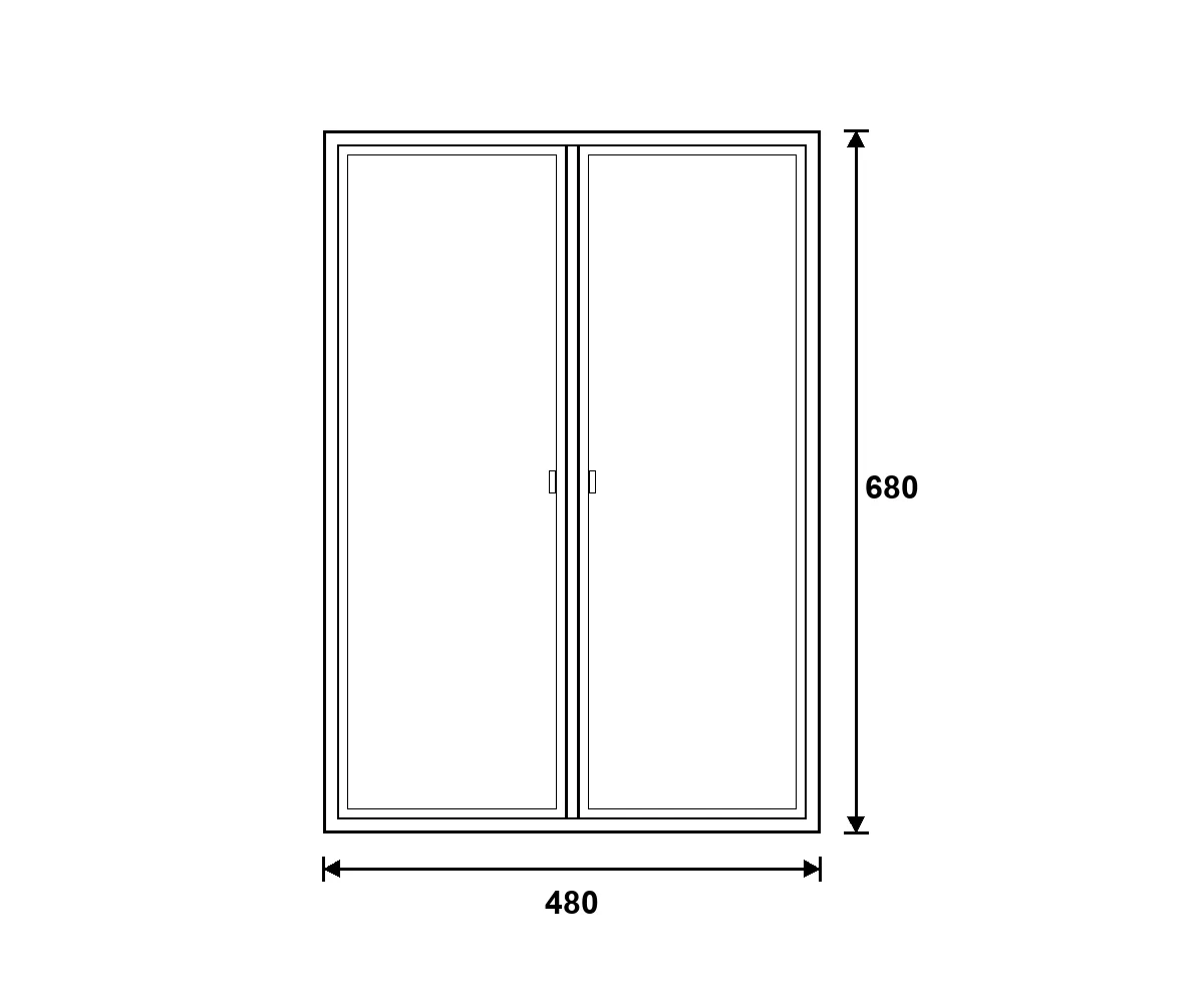 Weruplast ablak – egyszárnyú bukó-nyíló (3 rétegű) 480×680 mm