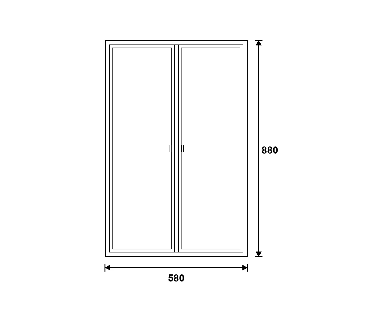 Weruplast ablak – egyszárnyú bukó-nyíló (3 rétegű) 580×880 mm