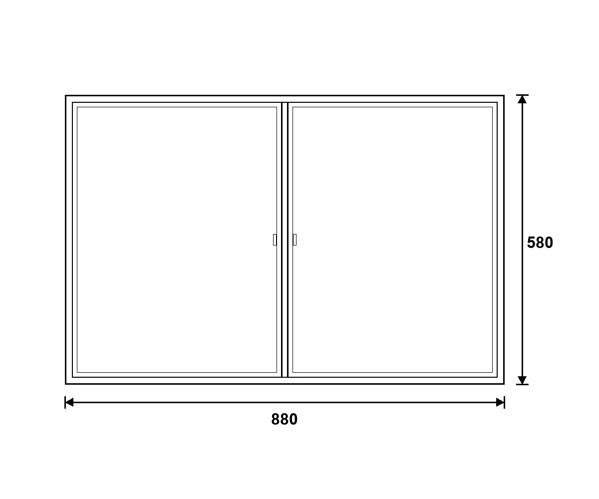 Weruplast ablak – egyszárnyú bukó-nyíló (3 rétegű) 880×580 mm
