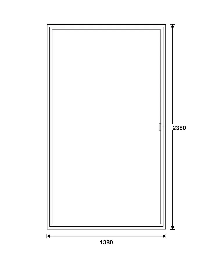DM teraszajtó (6 légkamrás, 2 rétegű) 1380×2380 mm