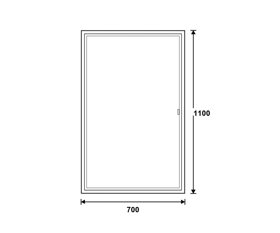 DM műanyag ablak – egyszárnyú bukó-nyíló (2 rétegű) 700×1100 mm