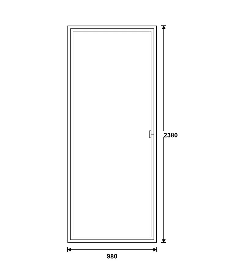 DM teraszajtó (6 légkamrás, 2 rétegű) 980×2380 mm